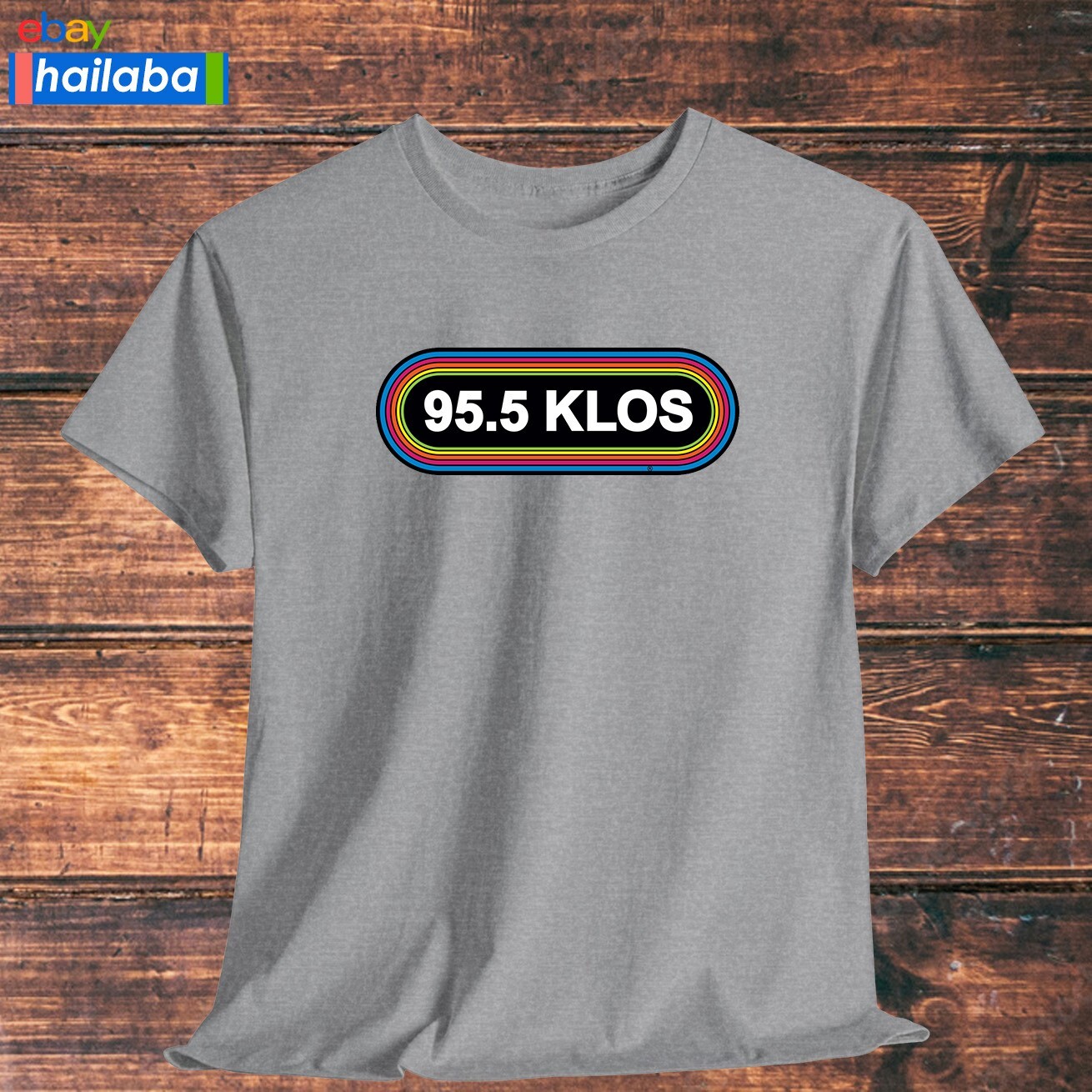 95.5 Klos Rocks Radio Logo Shirt Black/Navy/Grey/White/Orange T-Shirt S-5XL
