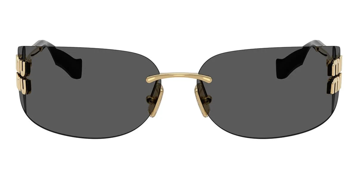 MIU MIU MU A51S 5AK5S0 Gold Grey Women’s 75 MM Sunglasses