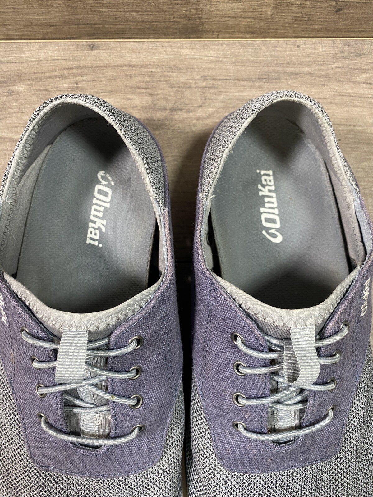 Olukai Nohea Moku Mesh Casual Comfort Sneakers Shoes Beach Gray Mens Size 9