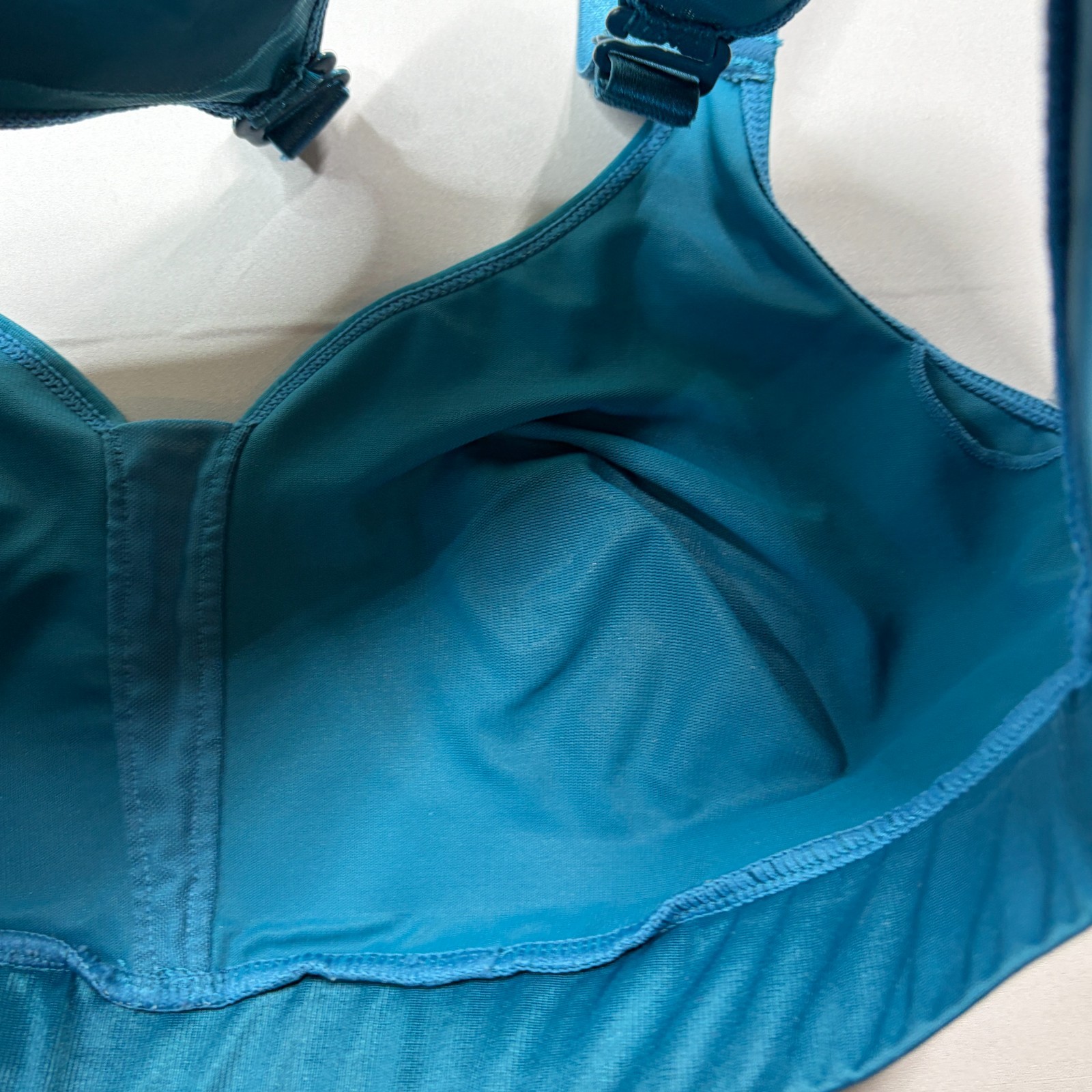 Ruby Ribbon Demiette Bra 36 Reina 1813 Wireless Convertible Strap Blue