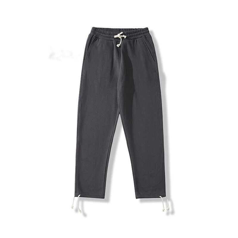 Men’s Straight Sweater Pants Basic Solid Color Thick Sports Casual Pants