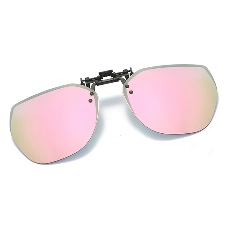 Polarized Clip-on Sunglasses Lightweight Rimless Flip Up Metal Lens for Glasses