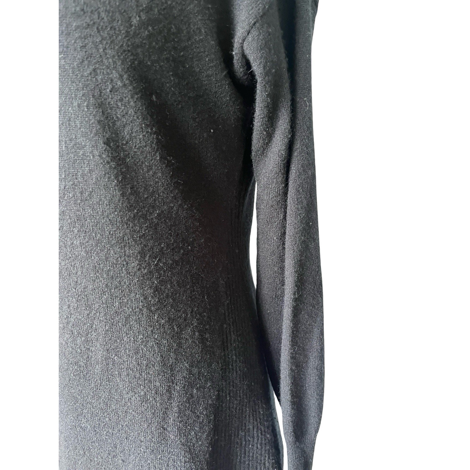 Nordstrom Cashmere Sweater Black Cowl Neck Long Sleeve Soft Womens Size Small