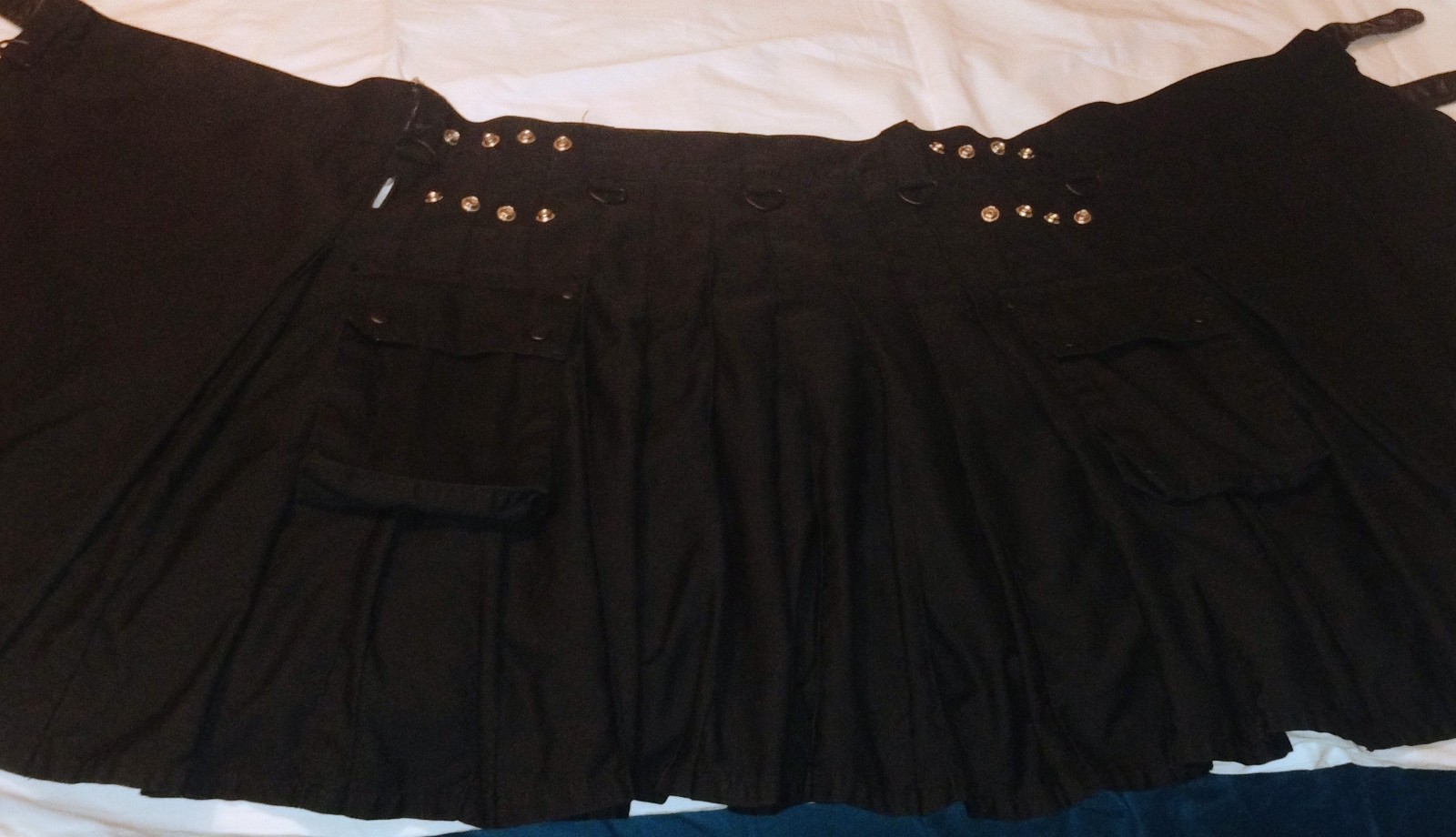 All Kilts Sports Deluxe Black 100% Cotton Sport Kilt Men Size 36 Kilt Style