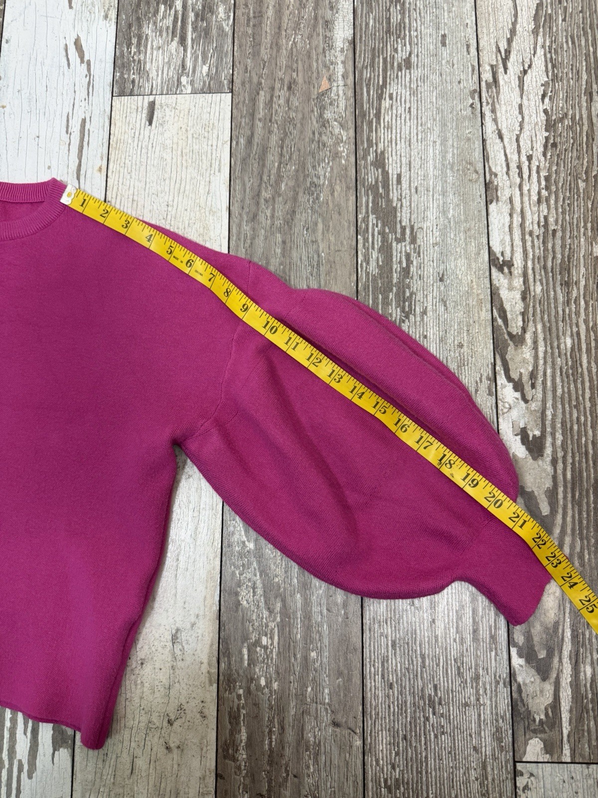 OAT New York Women’s Pink Knit Crewneck Balloon Sleeve Pullover Sweater XS