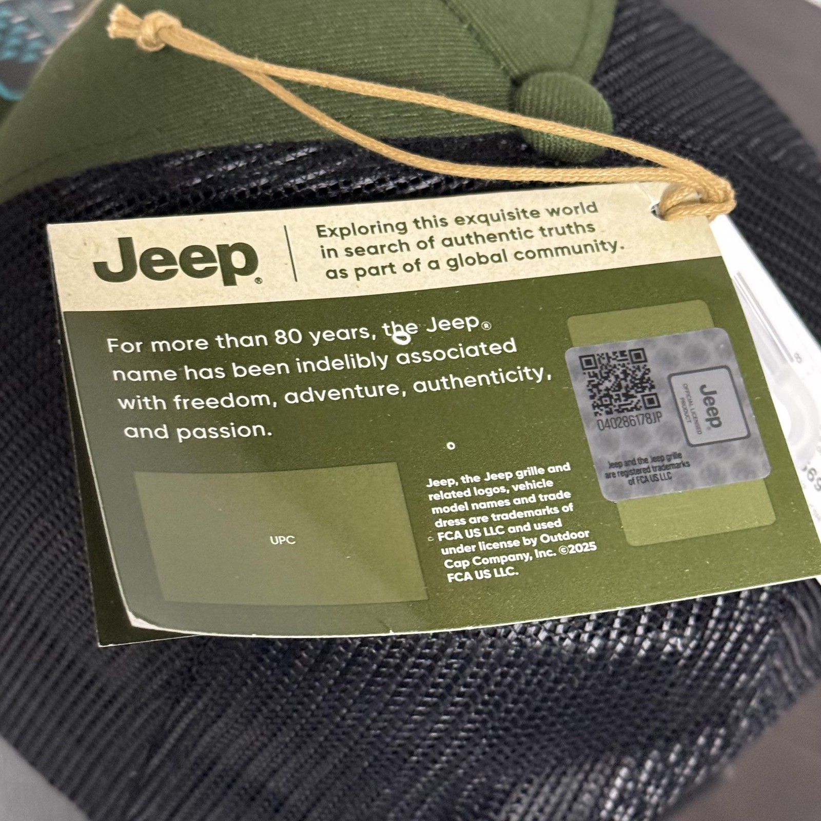 Jeep Grill Snapback Hat Green/Black Duck on Side Adult Adjustable Cap NEW!