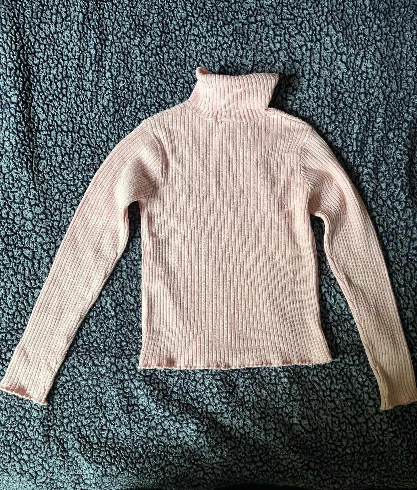 Vintage Early 2000s Light Pink Sparkly Turtleneck Kids 12 could Fit Women’s XS