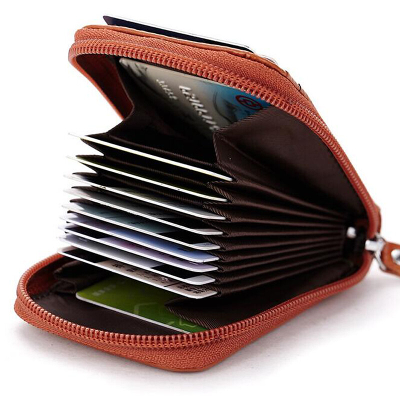 Men Wallet Card Holder Leather RFID Blocking Slim Credit Money Clip Zipper Purse