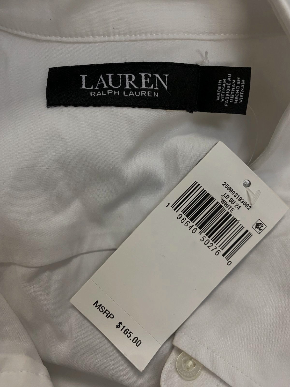 Lauren Ralph Lauren Women’s White Twisted-Front Cotton Blend Shirt Dress Size 14