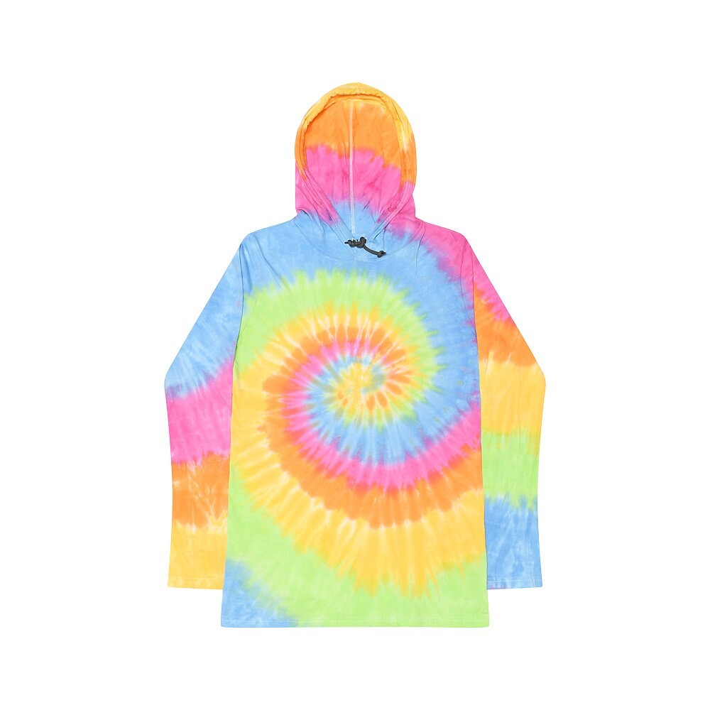 Tie Dye Long Sleeve Hoodie Multicolor Adult S M L XL 2XL 3XL 100% Cotton