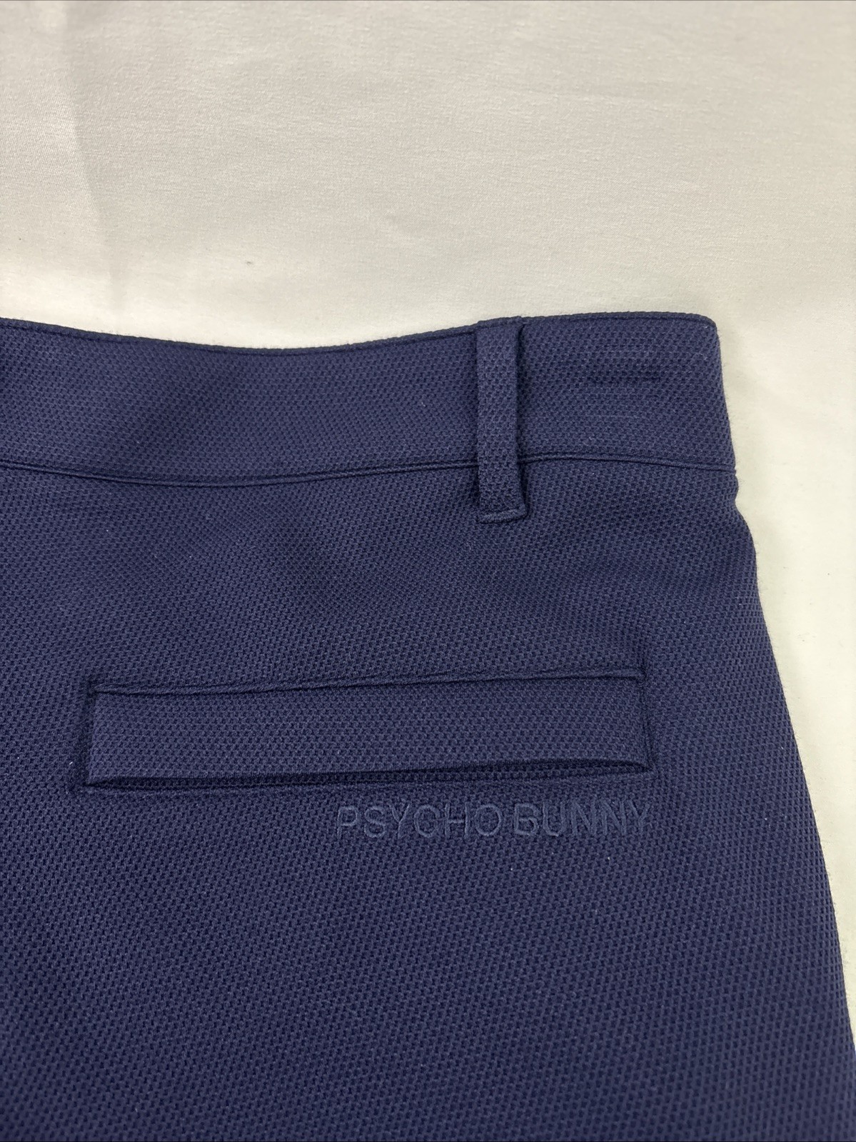 Psycho Bunny Mens Shorts Size 32 Navy Blue Shiro Knit Honeycomb Golf