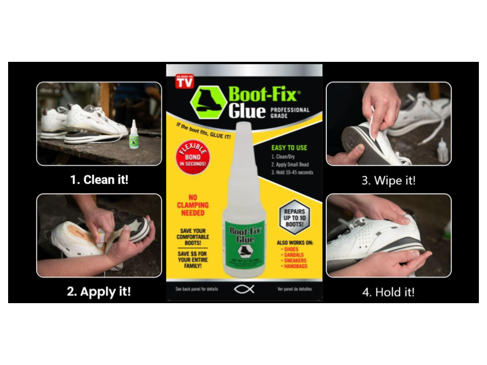Boot-Fix & Shoe-Fix Glue : Instant Professional Grade Shoe Repair Glue 2 pack