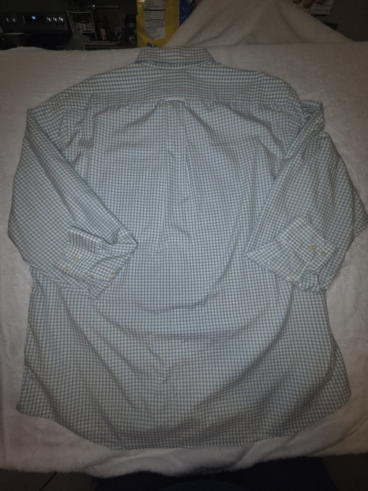 Kirkland Signature Men’s kirkland Traditional Fit button down Plaid Blue 037