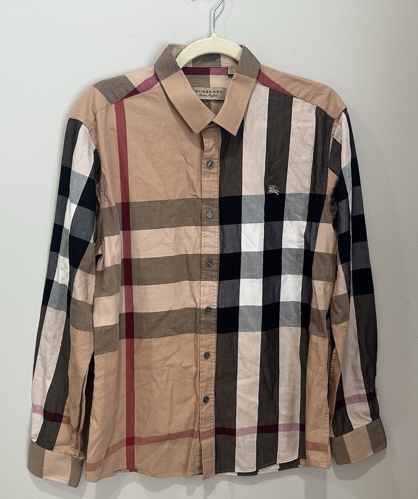 Burberry London Women XXL Long Sleeve Button Front 100% Cotton Designer Shirt