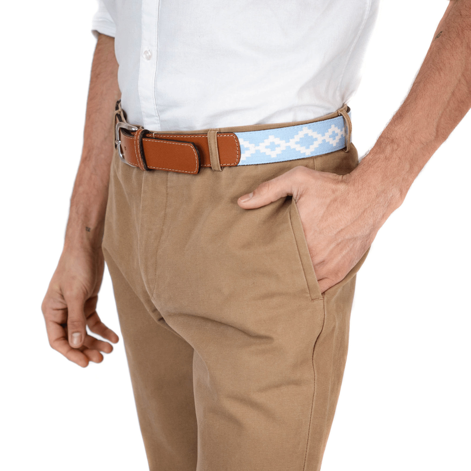 Woven Polo Belt Hand Made Lightweight Vegetable-Tanned Leather Polo Belt Unisex