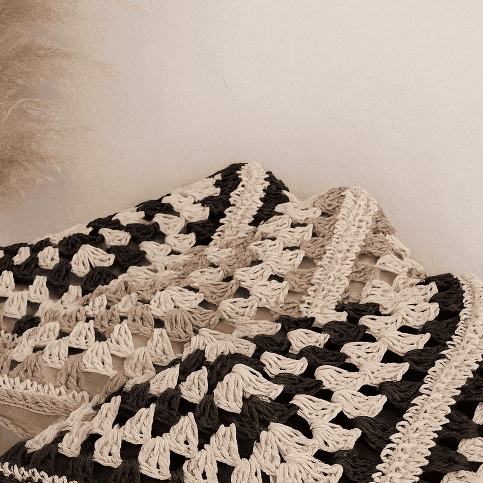 Handmade Crochet Tote Bag Boho Retro Shoulder Bag Free Shipping US