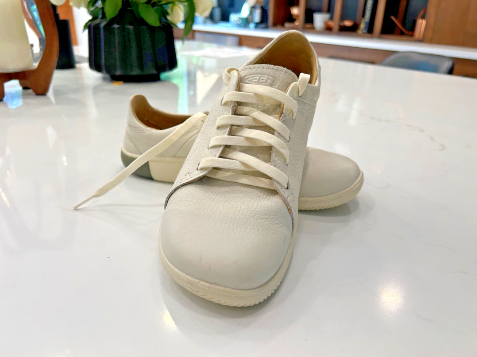 Keen KNX Mens Shoes Sz 7 Star White Leather Lace Up Sneakers New