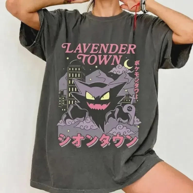 Pastel Ghost Monster Shirt Retro Anime Inspired Spooky Lavender Graphic Tee Gift