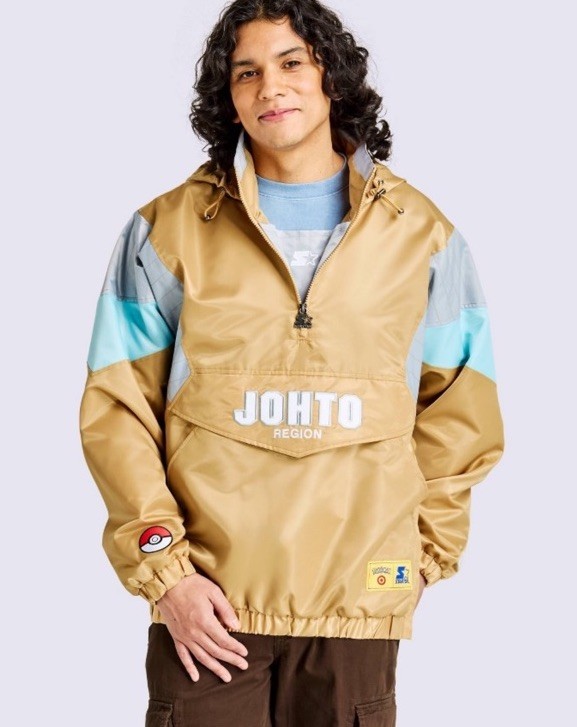Pokemon x Target Starter Pullover Jacket Gold JOHTO Large Confirmed