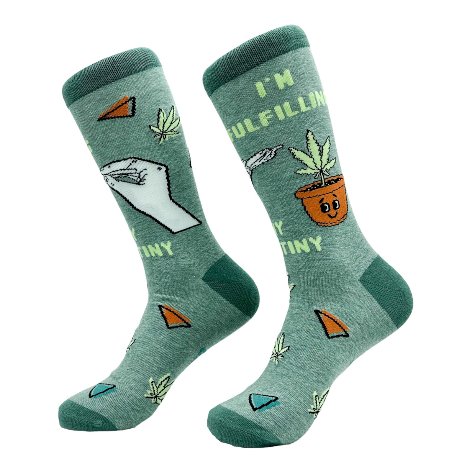 Women’s Im Fulfilling My Destiny Weed Socks Funny 420 Pot Lovers Leaf Footwear