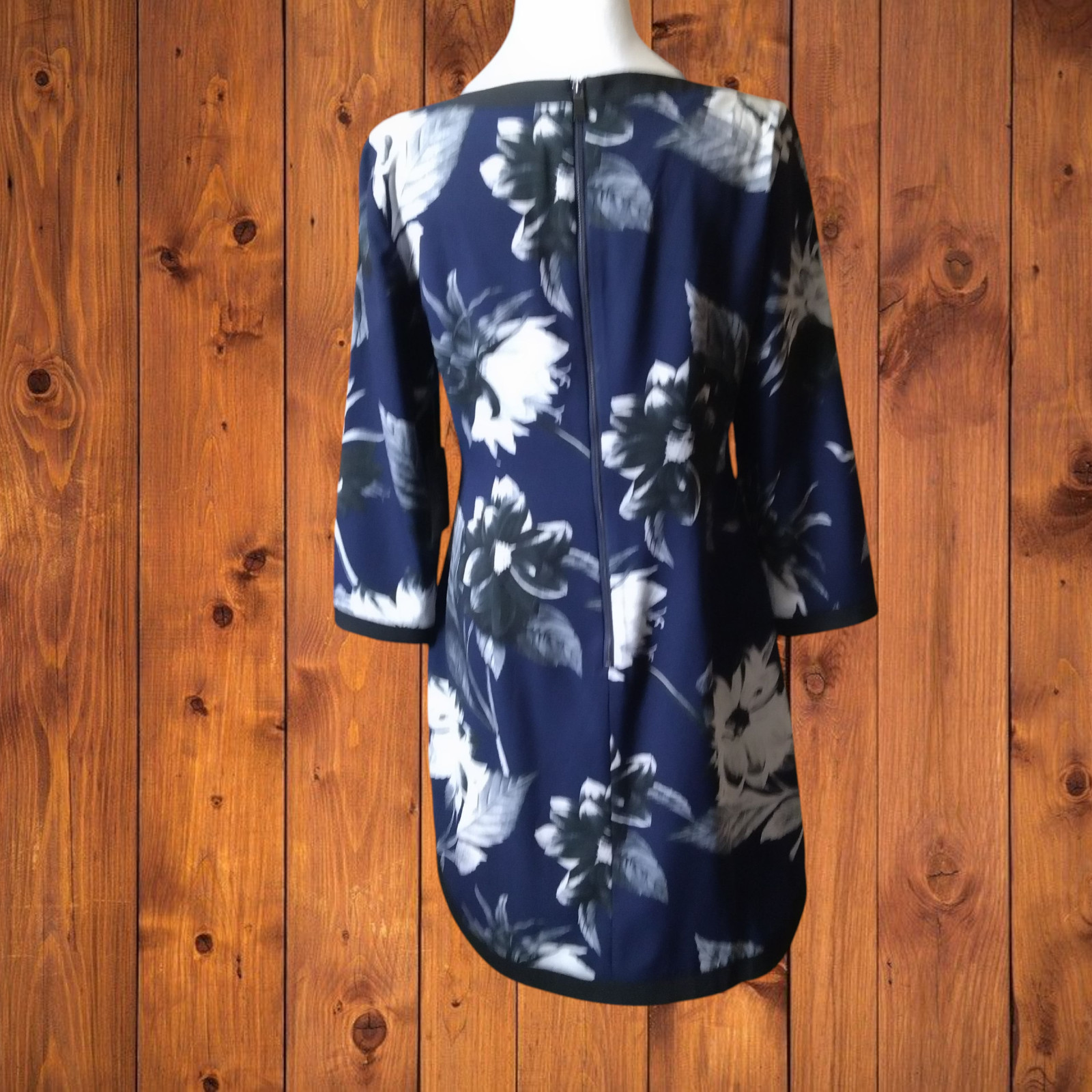 Vince Camuto Women’s Size 6 Floral 3/4 Sleeve Fully Lined Zip Back Dress NEW