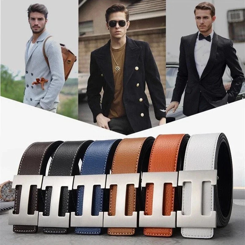 Width 3.8cm Famous Brand Belt Men Top Quality Genuine Luxury Leather Belts