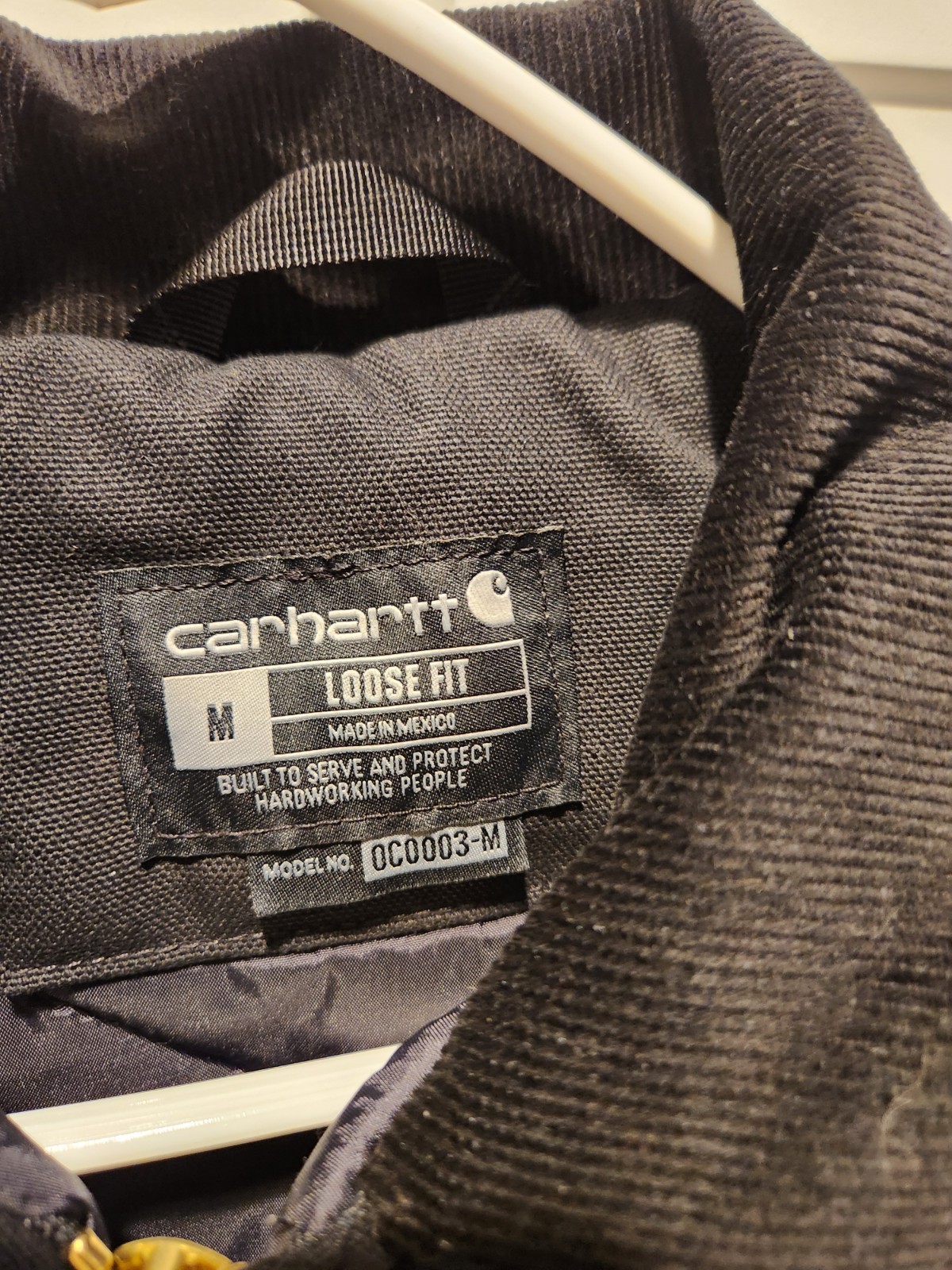 Carhartt Firm Duck Insulated Traditional Coat C003 Black Loose Fit Size M