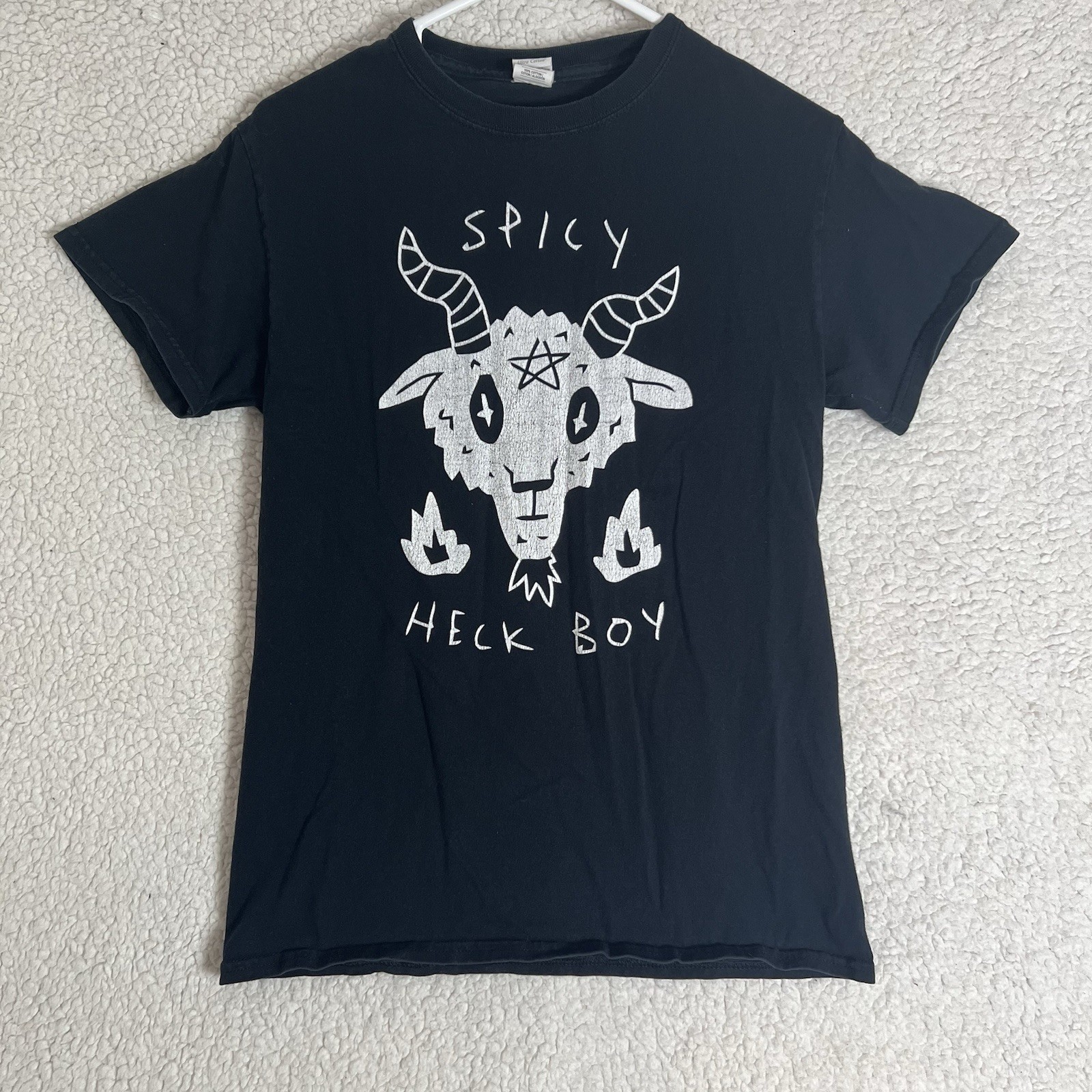 Gildan Ultra Cotton Black Short Sleeve Shirt “Spicy Heck Boy” Small