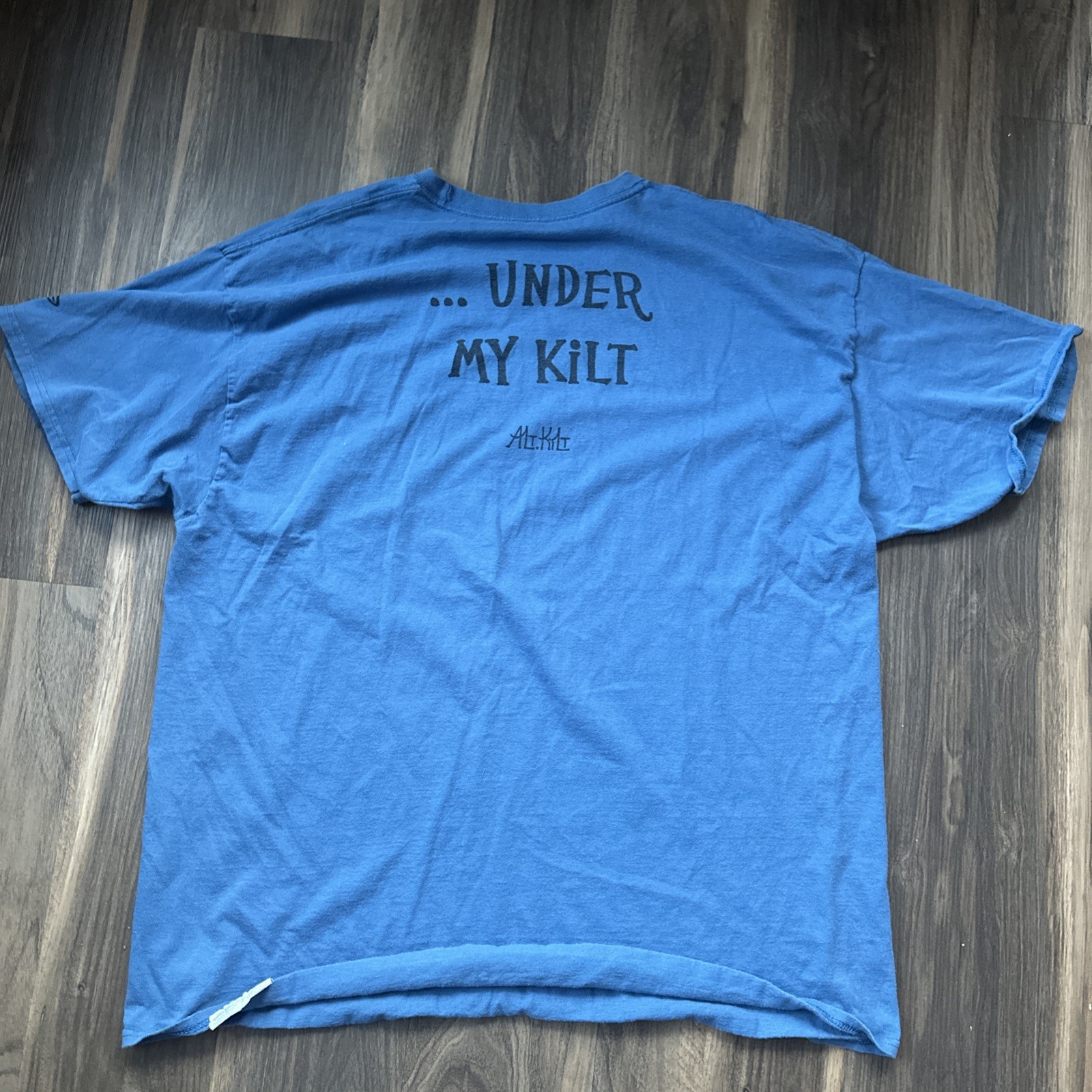 Men’s Champion Blue “Completely Bear” “Under My Kilt” T-shirt – Size XXL