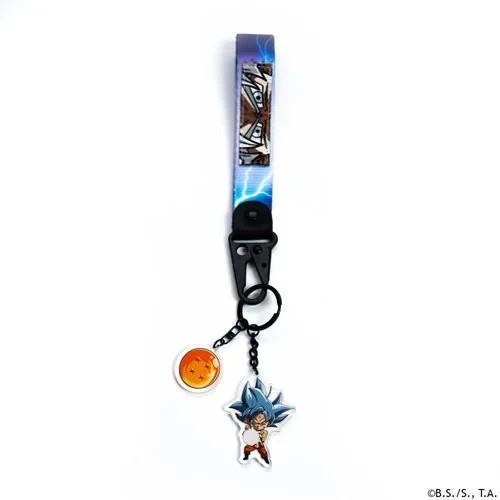 Dragonball Super Goku Ultra Instinct Keychain & Wrist Strap Bundle