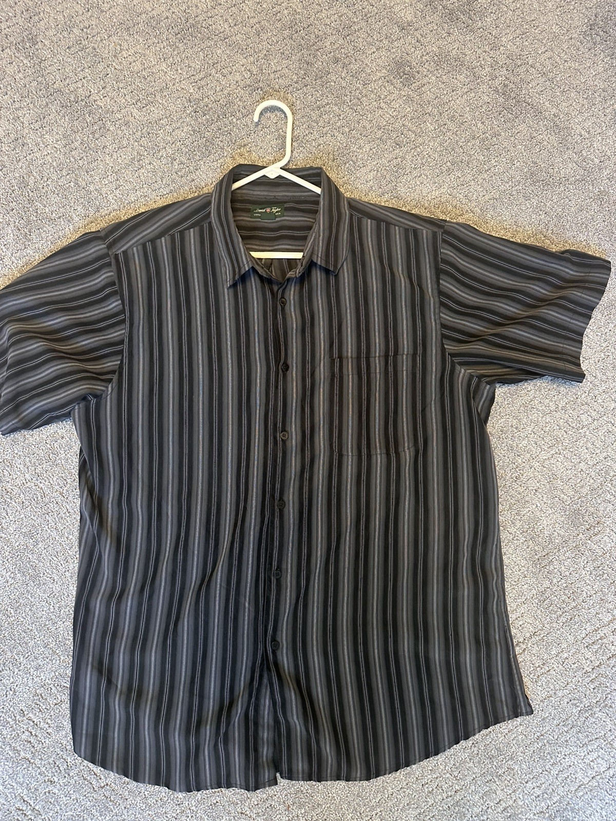 David Taylor Luxury Microfiber Shirt Mens XL Black & Blue Plaid