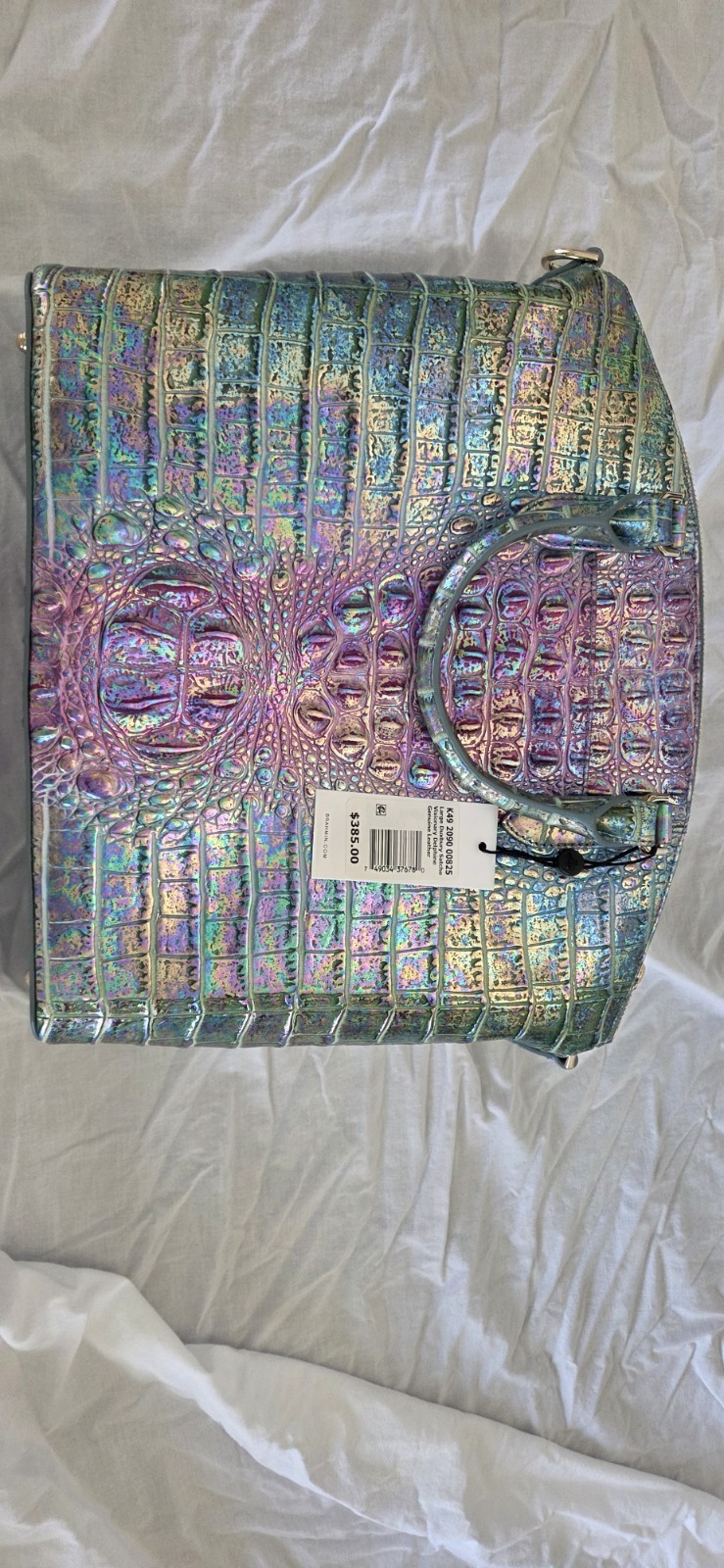NWT Brahmin Large Duxbury Visionary Delphine Leather Satchel Metallic Shimmer