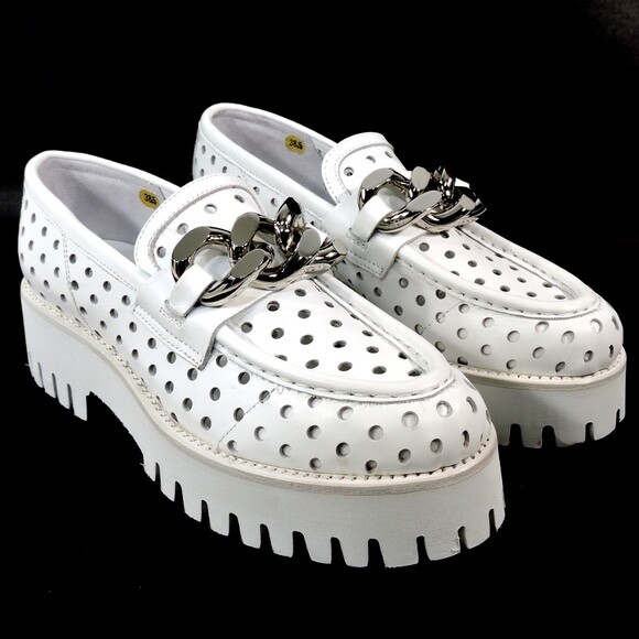 CASADEI 🇮🇹 WOMEN’S WHITE LEATHER COMFORT SUMMER LOAFERS