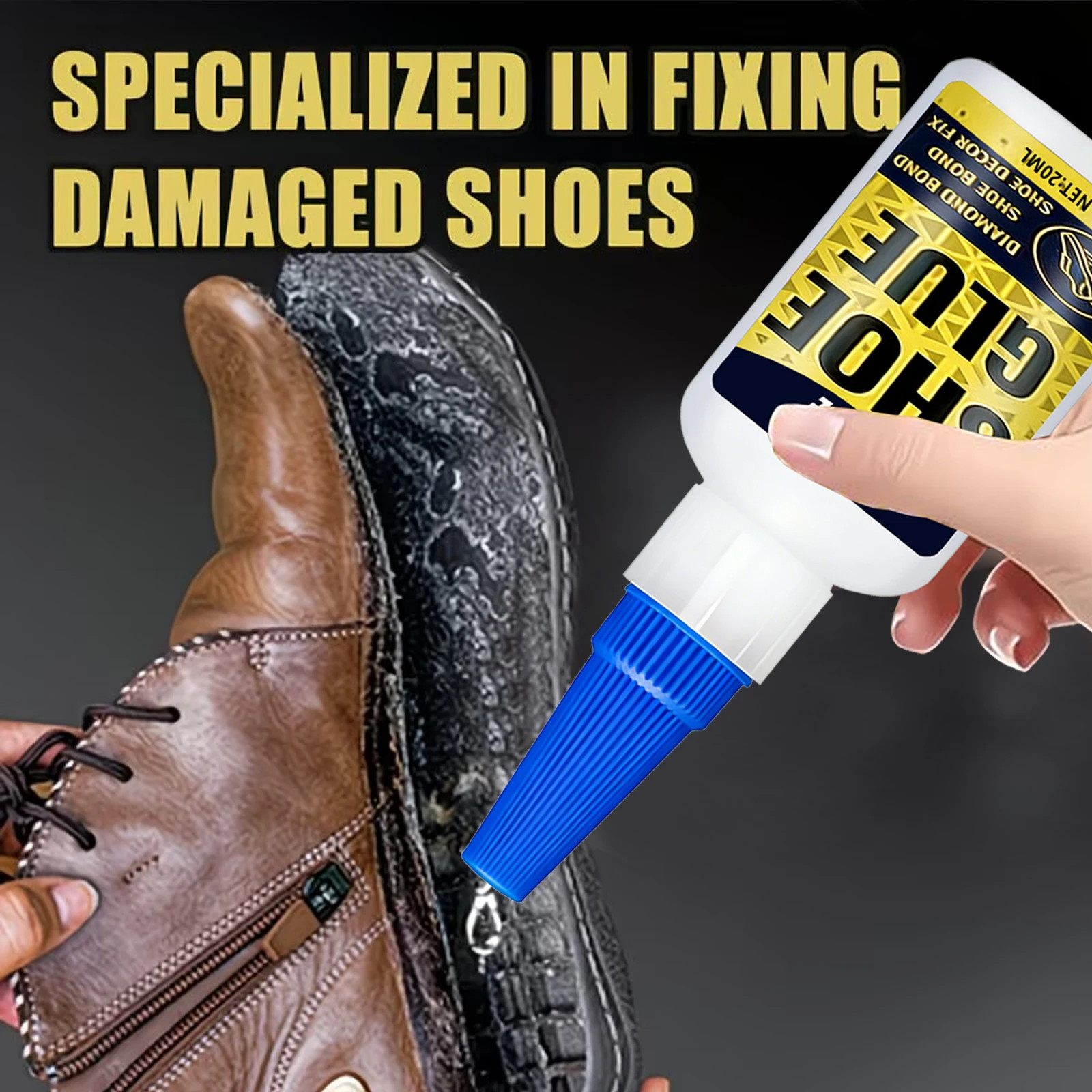 Super Strong Shoe Glue, Professional Quick Dry Footwear Repair Adhesive for Leat