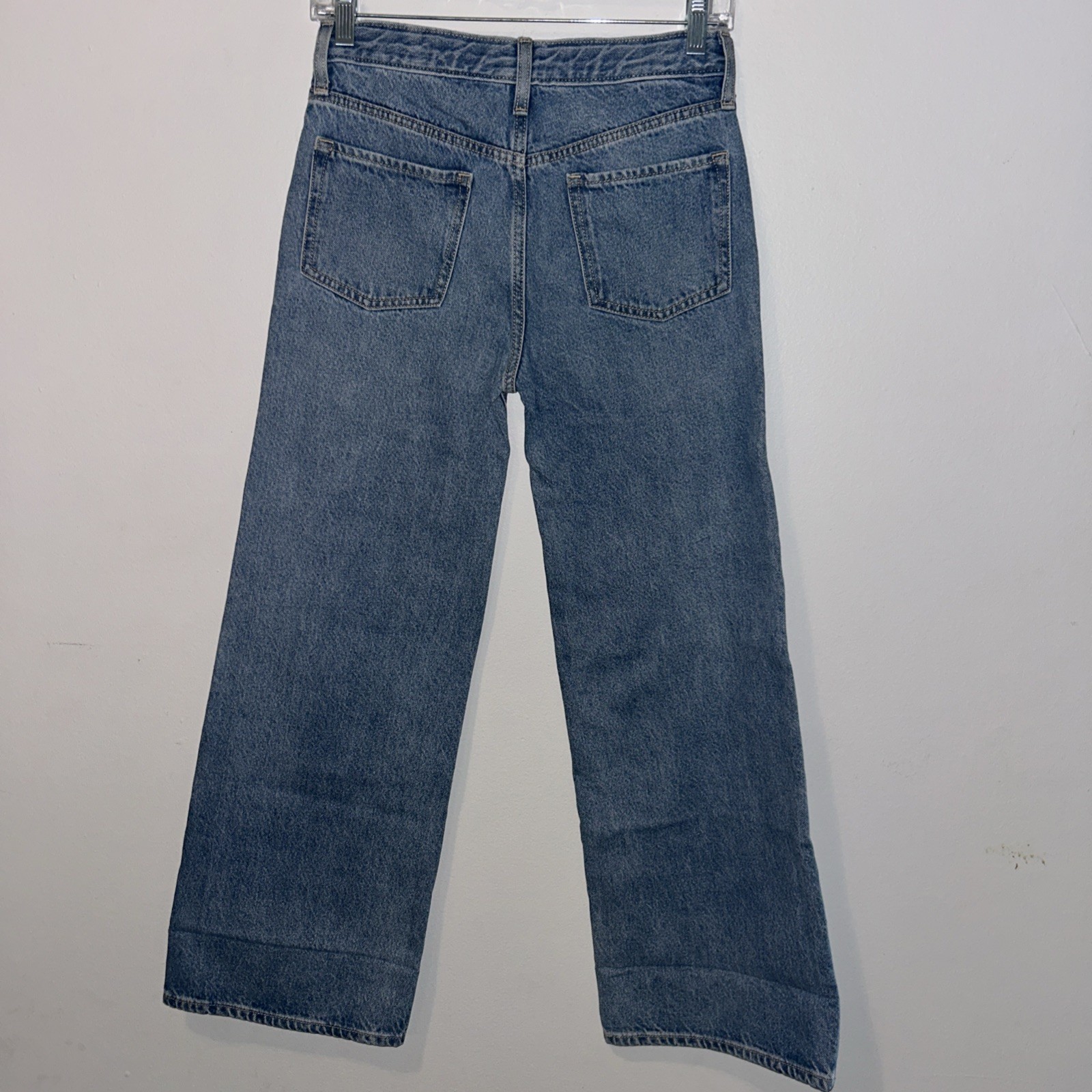 Old Navy Girls Size 12 High Rise Baggy Wide Leg Denim Blue Jeans-Excellent
