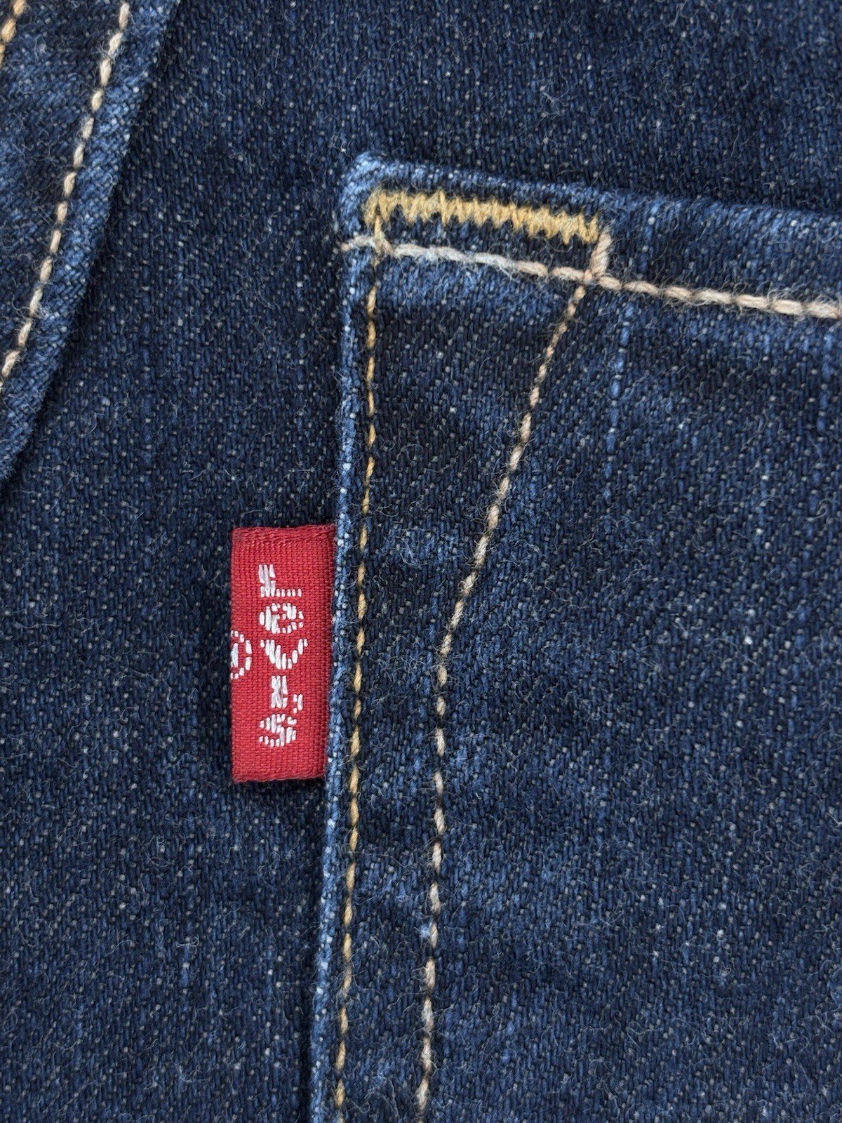 VTG Levis Super Skinny Jeans Mens 32×32 Blue Dark Wash Stretch Leather Patch Y2K