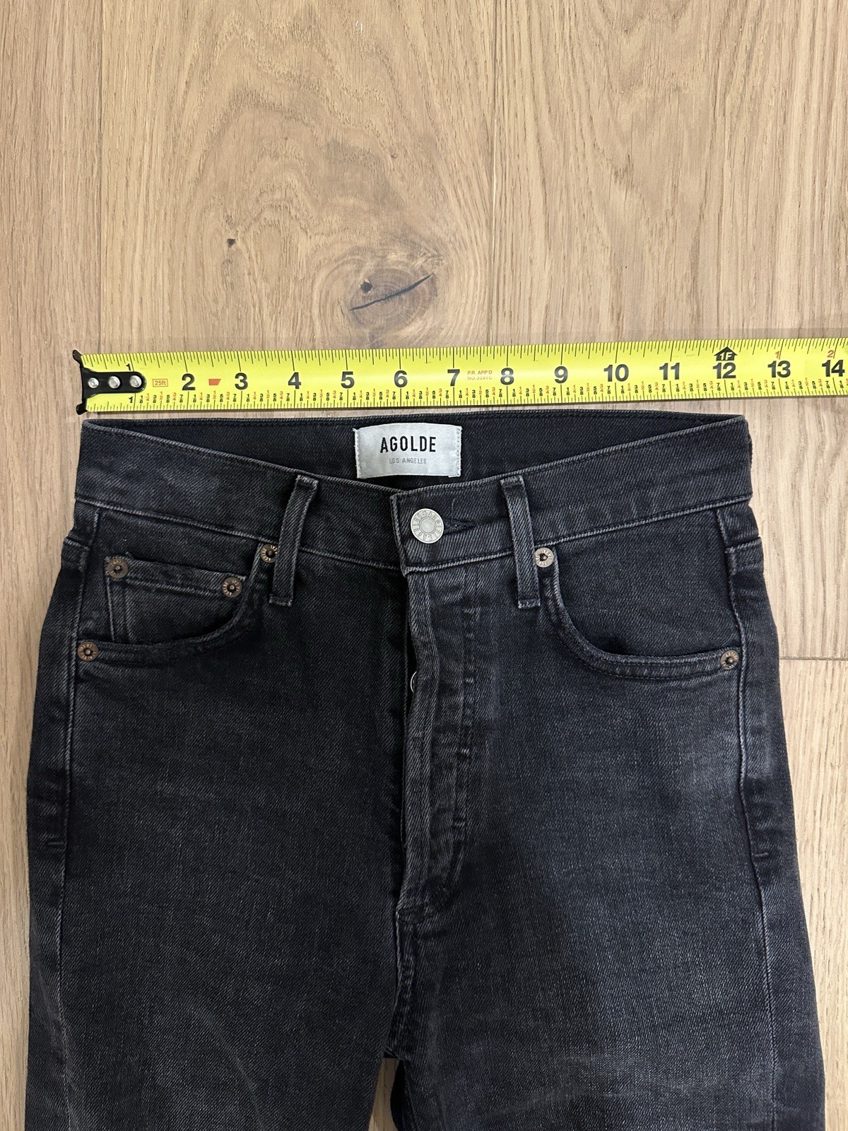 AGOLDE Nico Distressed High Waist Ankle Skinny Jean in Cassette size 24