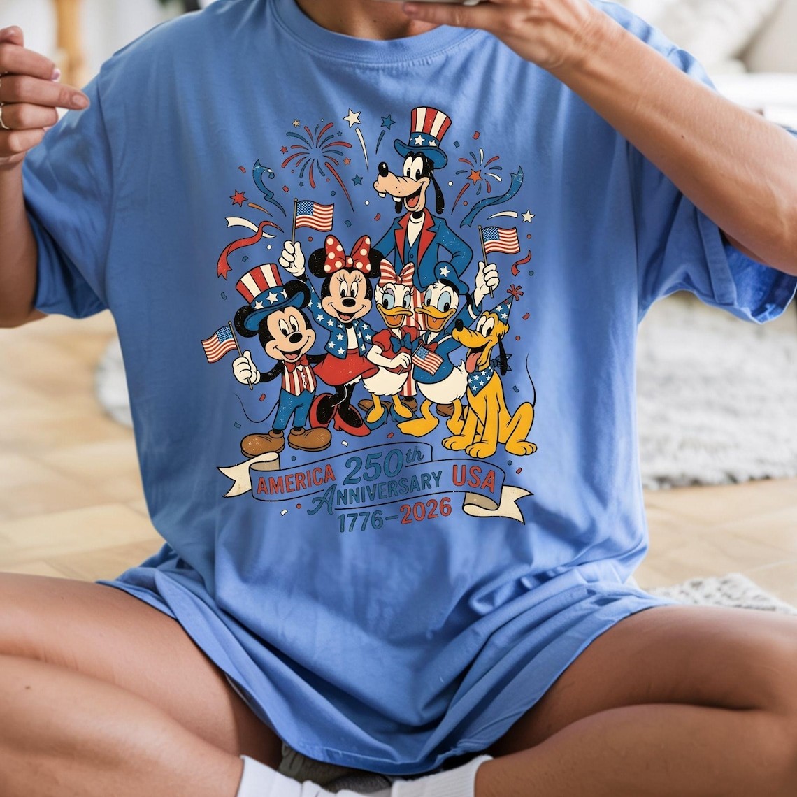Comfort Colors Mickey Friends Patriotic 250th Anniversary Shirt 4th of July