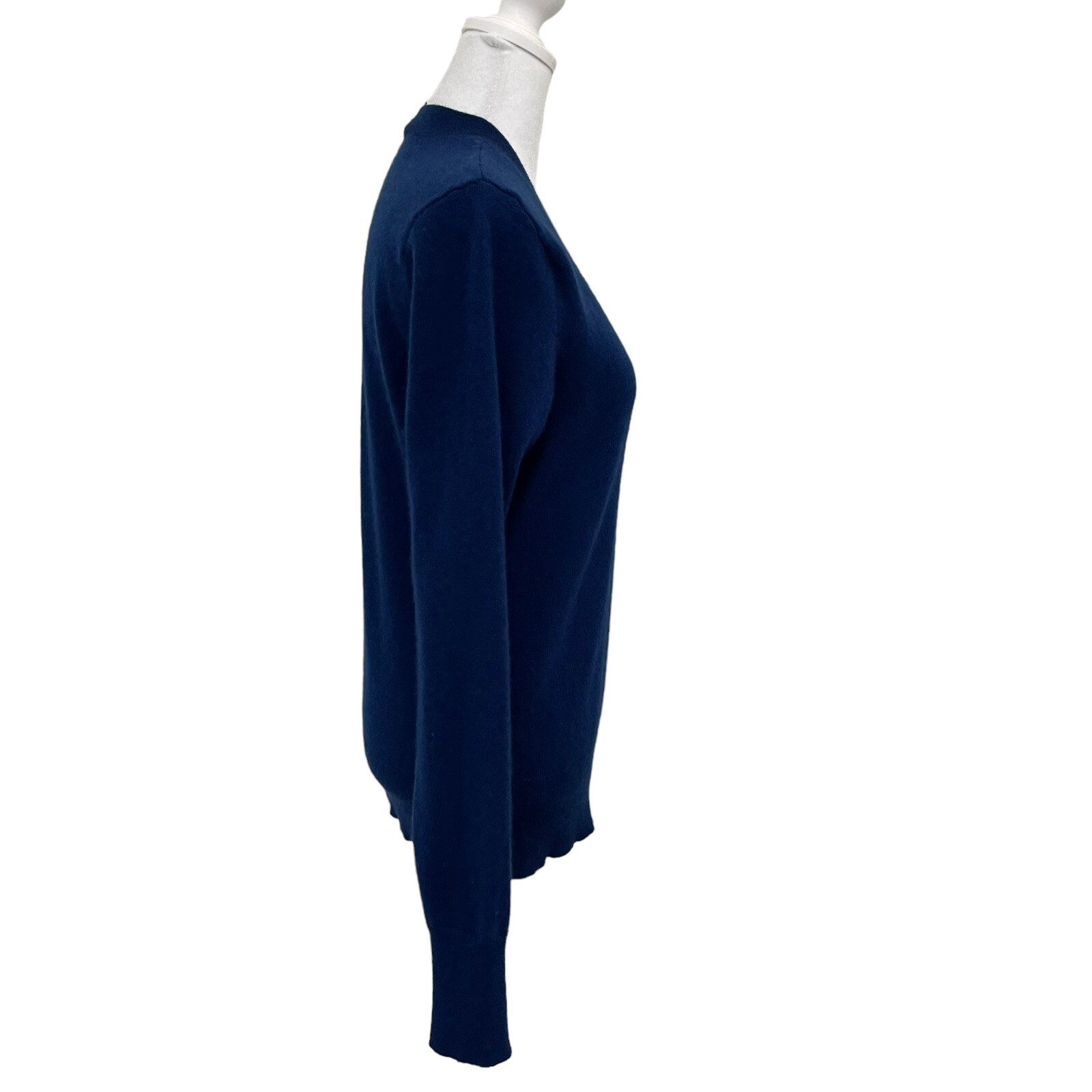 Universal Standard 100% Cashmere V-Neck Sweater Minimalist Ocean Blue size 6/8