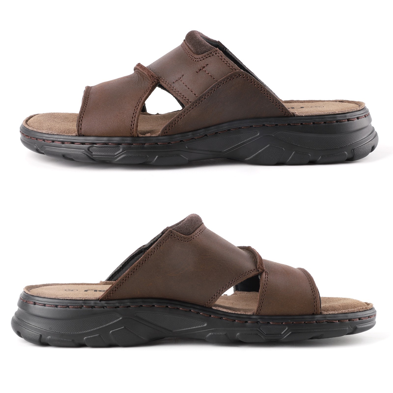 Mens Leather Slides Beach Sandals Outdoor Indoor Casual Comfort Slippers Sandal