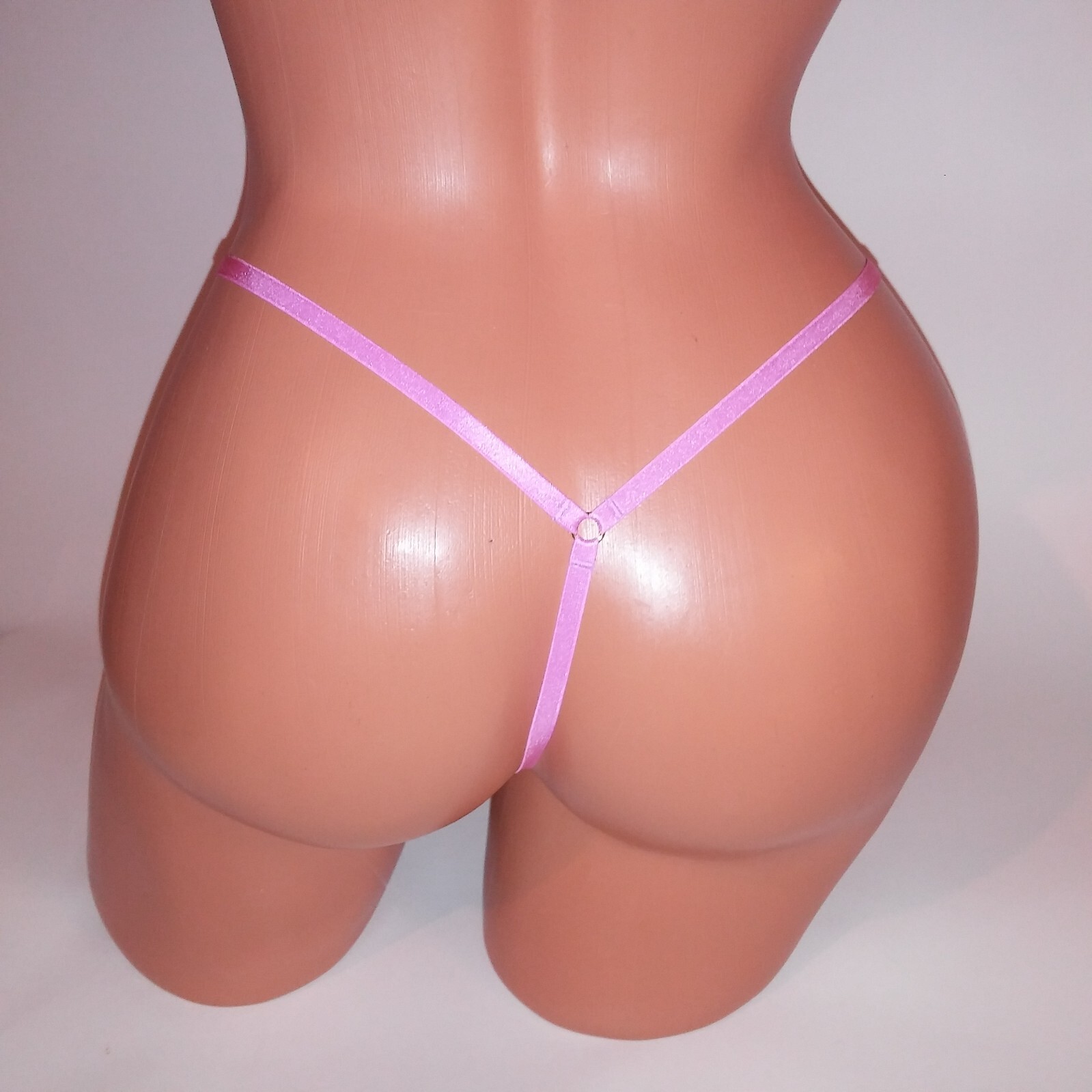 Victoria Secret Panty Thong V String Pinkish Purple Charm Chain Link Lace New