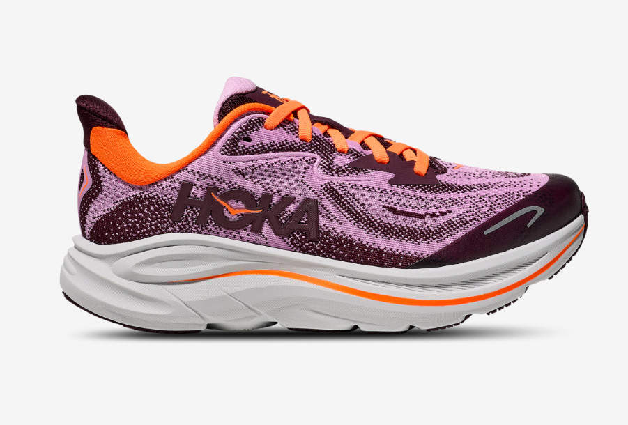 HOKA Clifton 10 Purple Orange G860FLWR Boys Girls Womens GS Sz 4y-7y New Running