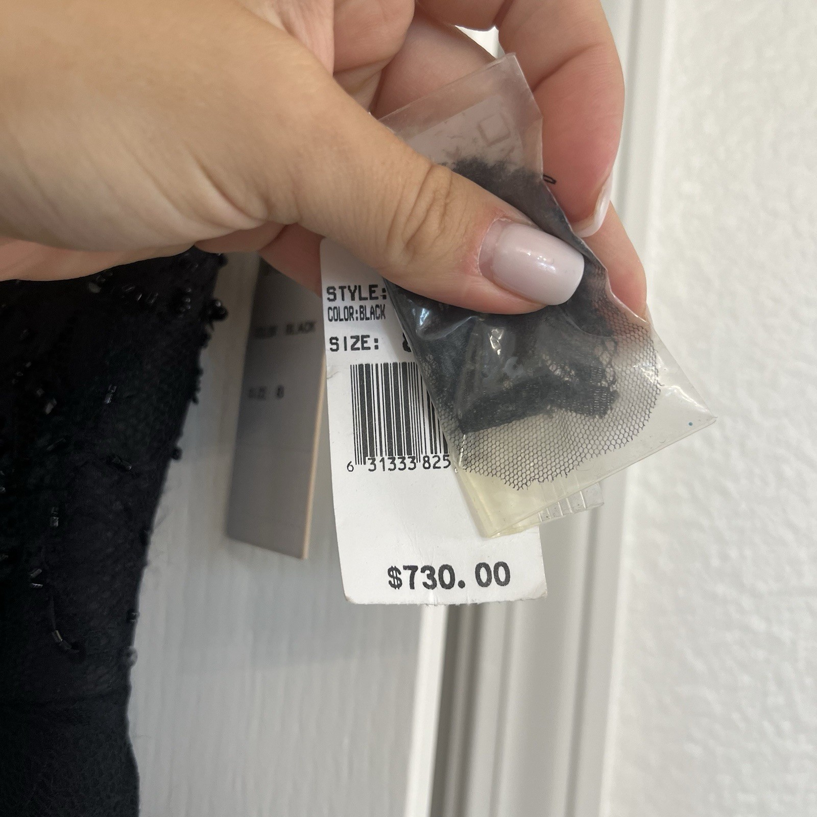 Teri Jon Black Beaded Tulle Fit & Flare Sweetheart Cocktail Dress Sz 8