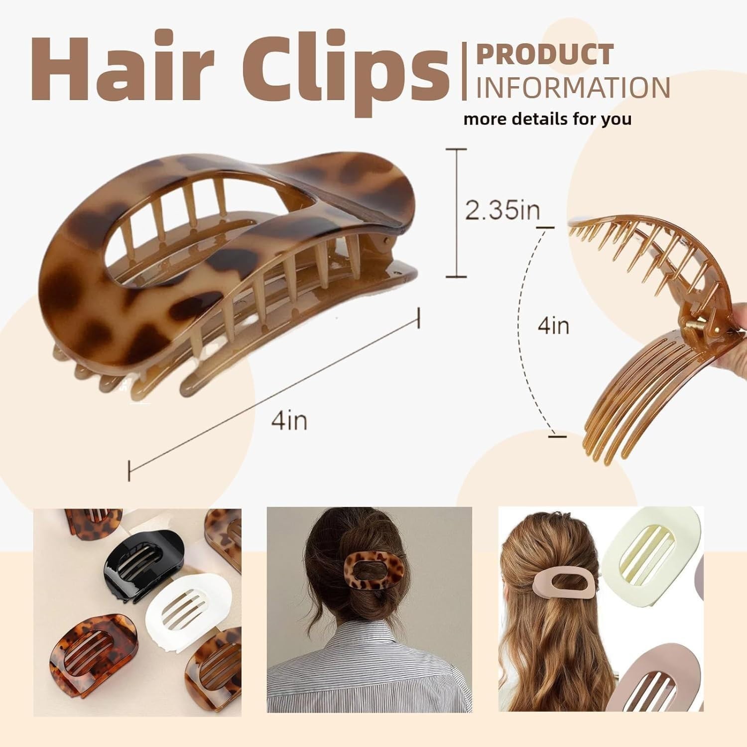 4PCS French Flat Hair Clips – Versatile Duckbill Clamps for All Hair Types