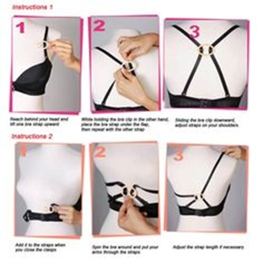 8 Piece Bra Strap Clips – Conceal Racer Back Straps Improves Support & Lift
