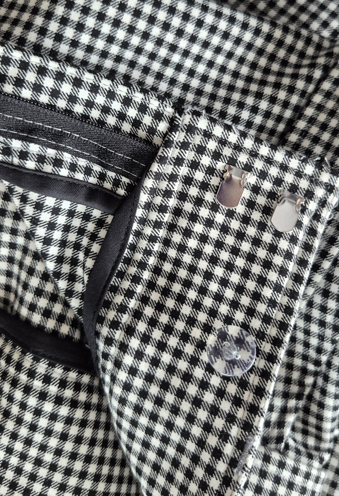 Joie Women’s Black White Checker Pants Size 4 Belted Tie Career Trouser Pockets