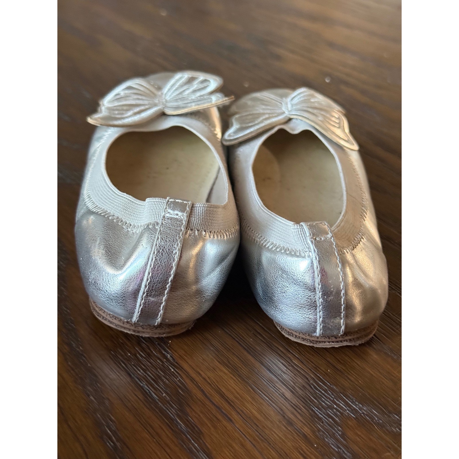 Gap Kids Ballet Flats Kids Size 13 Silver Butterfly Metallic Dress Shoes