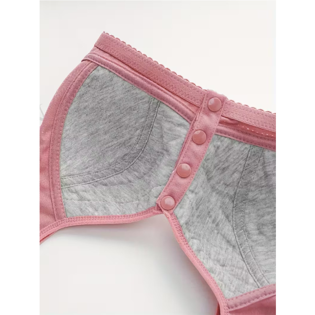 7 Pcs Daisy Bras Older Women Wireless Snap Closing Bra Comfort Senior Bra US