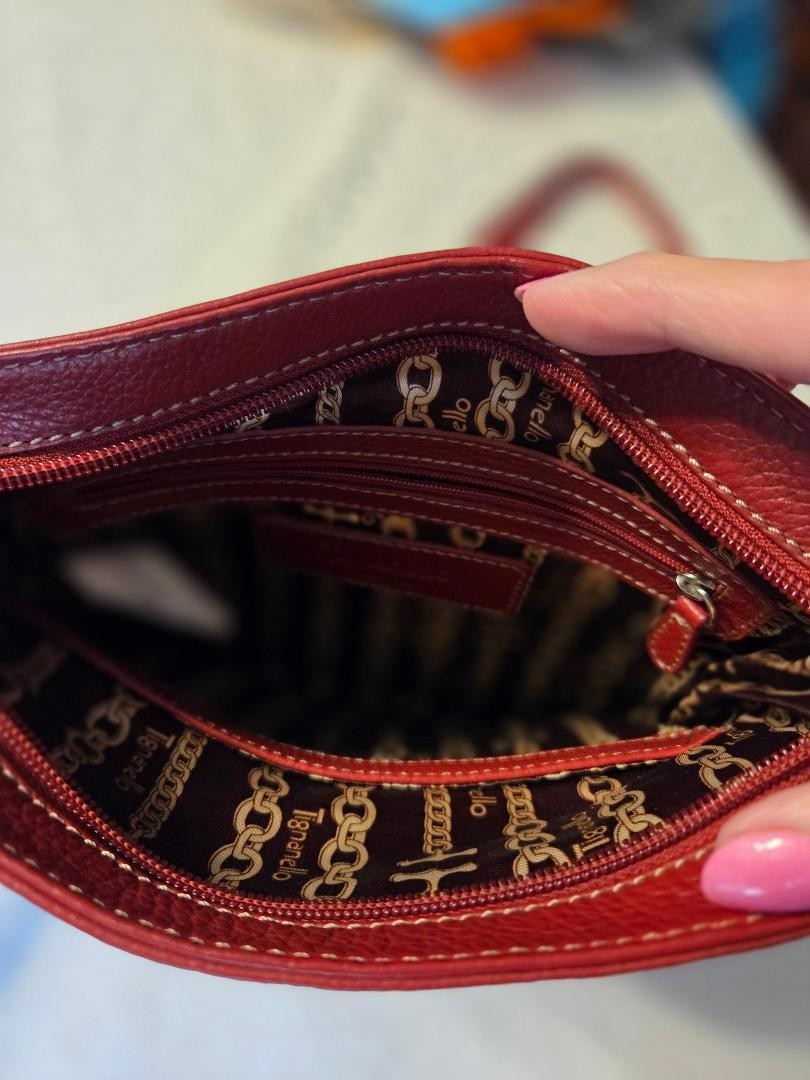 Red Leather Shoulder/Cross Body Bag