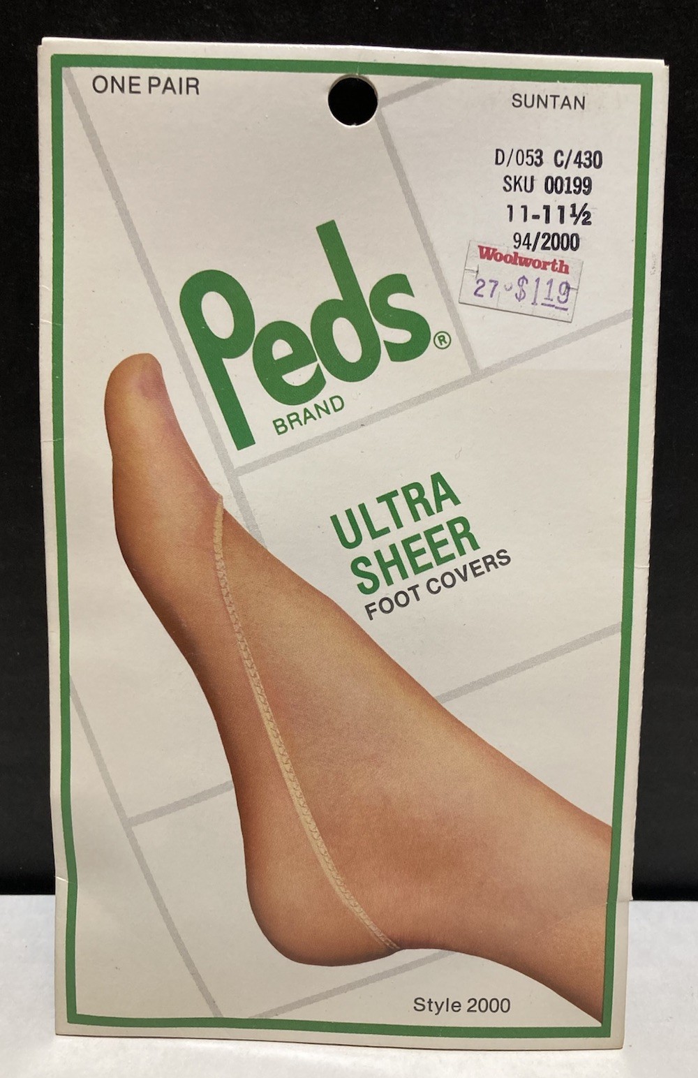 Vintage PEDS Ultra Sheer FOOT COVERS style 2000 Suntan Fits Size 9-10.5 SEALED
